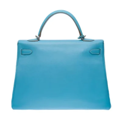 Hermès Limited Edition Candy Edition Kelly 35 Blue Epsom Silver Hardware