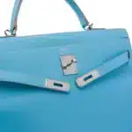 Hermès Limited Edition Candy Edition Kelly 35 Blue Epsom Silver Hardware