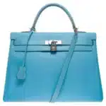 Hermès Limited Edition Candy Edition Kelly 35 Blue Epsom Silver Hardware