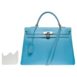 Hermès Limited Edition Candy Edition Kelly 35 Blue Epsom Silver Hardware