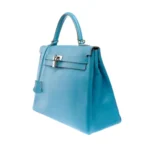 Hermès Limited Edition Candy Edition Kelly 35 Blue Epsom Silver Hardware