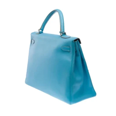 Hermès Limited Edition Candy Edition Kelly 35 Blue Epsom Silver Hardware