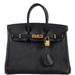 Hermès HSS Birkin 25 Black and Rouge H Chevre Gold Hardware