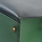 Hermès Vintage 1991 Kelly 32 Green/Black/Blue Courchevel Gold Hardware