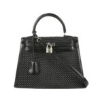 Hermès 2003 Kelly 32 Sellier Black Calf Silver Hardware