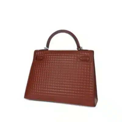 Hermès 2003 Kelly 32 Sellier Wine Red Calf Palladium Hardware