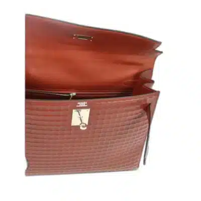 Hermès 2003 Kelly 32 Sellier Wine Red Calf Palladium Hardware