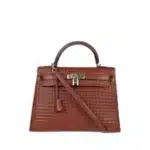 Hermès 2003 Kelly 32 Sellier Wine Red Calf Palladium Hardware