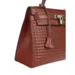 Hermès 2003 Kelly 32 Sellier Wine Red Calf Palladium Hardware