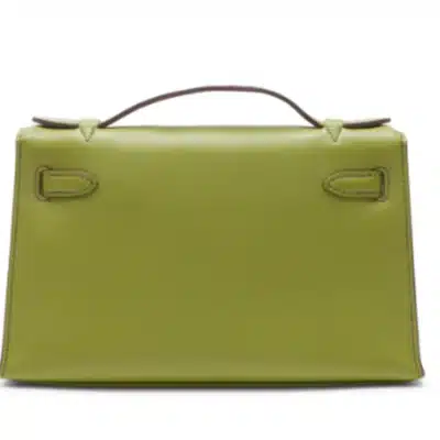 Hermès 2007 Kelly Pochette Vert Anis Swift Palladium Hardware