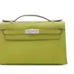 Hermès 2007 Kelly Pochette Vert Anis Swift Palladium Hardware