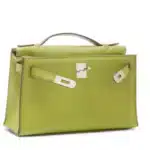 Hermès 2007 Kelly Pochette Vert Anis Swift Palladium Hardware