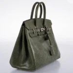 Hermès 2008 Birkin 25 Vert Olive Salvator Lizard Palladium Hardware