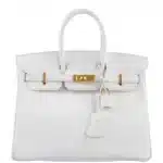 Hermès 2008 Birkin 25 White Epsom Gold Hardware