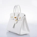 Hermès 2008 Birkin 25 White Epsom Gold Hardware