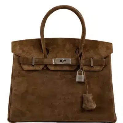 Hermès 2008 Birkin 30 Gold Veau Doblis Suede Palladium Hardware