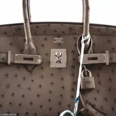 Hermès 2011 Birkin 30 Gris Tourterelle Ostrich logo