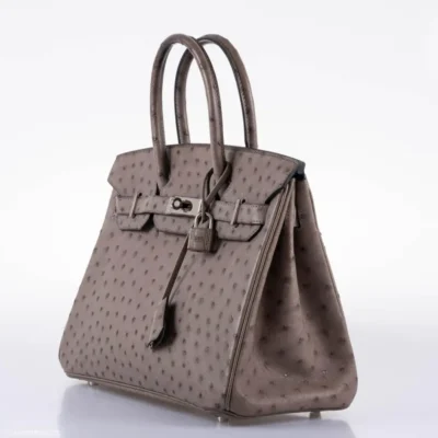 Hermès 2011 Birkin 30 Gris Tourterelle Ostrich Palladium Hardware