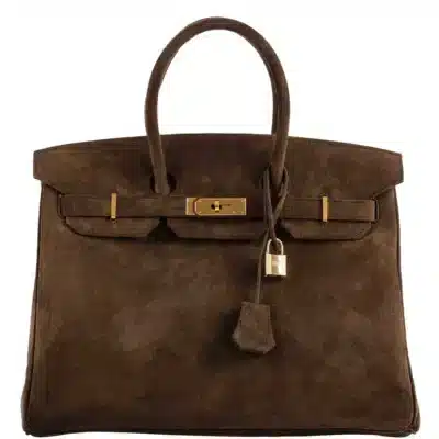 Hermès 2011 Birkin 35 Chocolate Veau Doblis Suede Gold Hardware