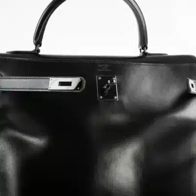 Hermès 2011 Kelly 35 Retourne So Black Box Calfskin logo1