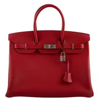 Hermès 2013 Birkin 35 Rouge Vif Epsom Palladium Hardware