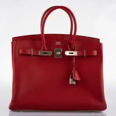 Hermès 2013 Birkin 35 Rouge Vif Epsom Palladium Hardware