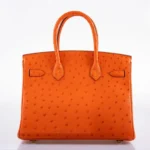 Hermès 2016 Birkin 30 Tangerine Ostrich Gold Hardware