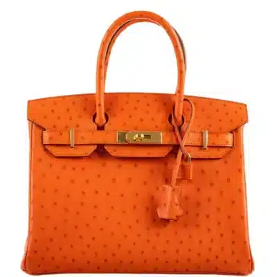 Hermès 2016 Birkin 30 Tangerine Ostrich Gold Hardware