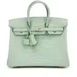 Hermès 2017 Birkin 25 Vert D’Eau Matte Alligator Mississippiensis Palladium Hardware