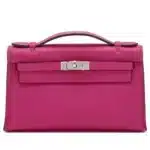 Hermès 2017 Kelly Pochette Rose Pourpre Swift Palladium Hardware Luxury bag