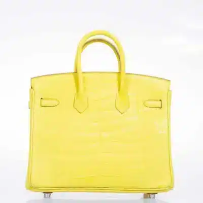 Hermès 2018 Birkin 25 Lime Yellow Matte Alligator Palladium Hardware