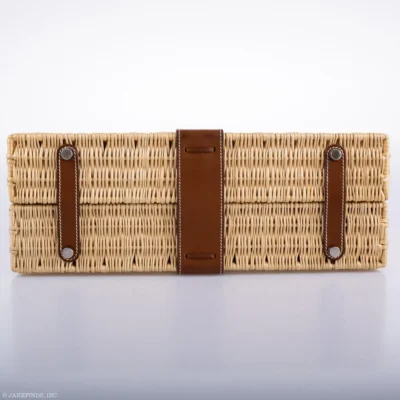 Hermès 2018 Kelly 35 Picnic Wicker & Barenia Palladium Hardware