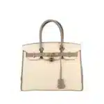 Hermès 2019 Birkin 30 Grey and White Epsom Gold Hardware