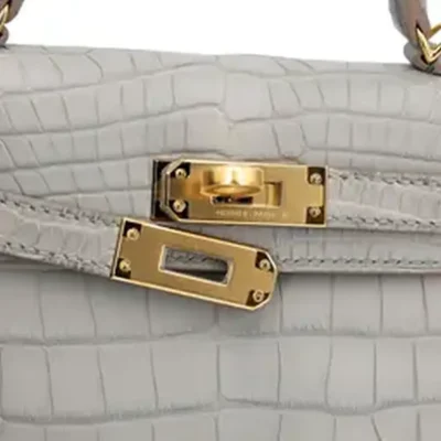 Hermès 2019 Mini Kelly II Gris Perle Matte Alligator Mississippiensis Gold Hardware High-quality Lushentic Grade