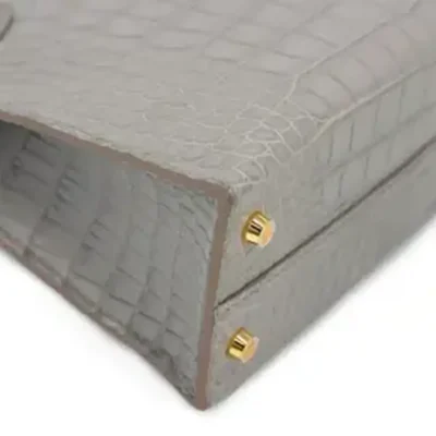 Hermès 2019 Mini Kelly II Gris Perle Matte Alligator Mississippiensis Gold Hardware High-quality Lushentic Grade