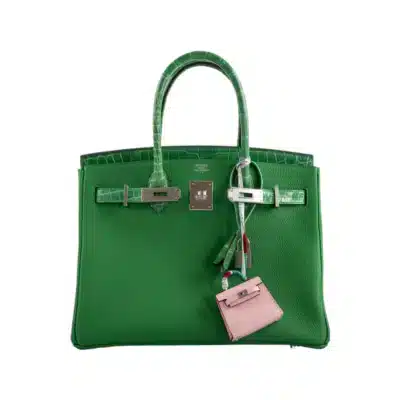 Hermès 2020 Birkin 30 Bambou (Bamboo)/Cactus Matte Niloticus Crocodile & Togo Palladium Hardware