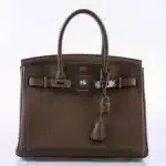 Hermès 2020 Birkin 30 Verso Taupe and Blue Agate Clemence Palladium Hardware