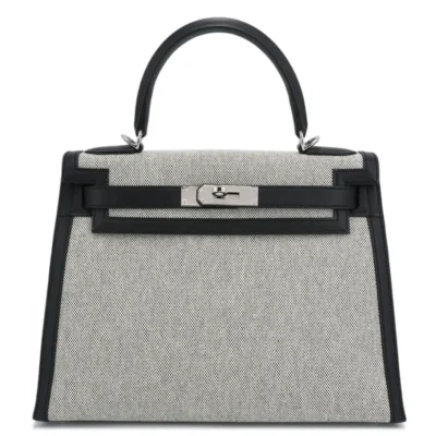 Hermès 2021 HSS Kelly 28 Black Toile H Swift Palladium Hardware