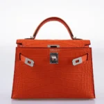 Hermès 2021 Mini Kelly 20 II Poppy Matte Alligator Mississippiensis Palladium Hardware