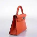 Hermès 2021 Mini Kelly 20 II Poppy Matte Alligator Mississippiensis Palladium Hardware