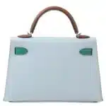 Hermès HSS 2022 Mini Kelly II Gold/Bleu Brume/Vert Jade Epsom Palladium Hardware Replica luxury handbags