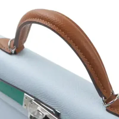 Hermès HSS 2022 Mini Kelly II Gold/Bleu Brume/Vert Jade Epsom Palladium Hardware Replica luxury handbags