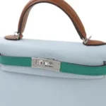 Hermès HSS 2022 Mini Kelly II Gold/Bleu Brume/Vert Jade Epsom Palladium Hardware Replica luxury handbags