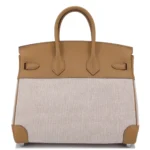 Hermès 2023 HSS Birkin 25 Biscuit Swift & Toile H Palladium Hardware