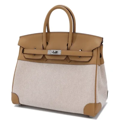 Hermès 2023 HSS Birkin 25 Biscuit Swift & Toile H Palladium Hardware