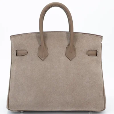 Hermès 2023 HSS Birkin 25 Etoupe Grizzly Doblis Suede & Swift Palladium Hardware