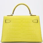 Hermès 2023 Mini Kelly II Lime Matte Alligator Mississippiensis Palladium Hardware