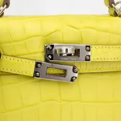 Hermès 2023 Mini Kelly II Lime Matte Alligator Mississippiensis Palladium Hardware