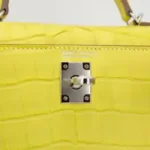 Hermès 2023 Mini Kelly II Lime Matte Alligator Mississippiensis Palladium Hardware