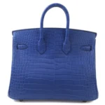 Hermès 2024 Birkin 25 Bleu Royal Matte Porosus Crocodile Gold Hardware